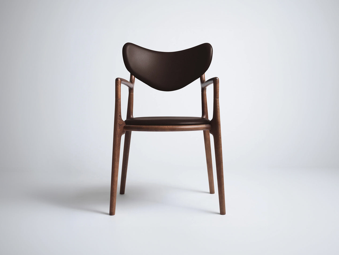 Salon Chair by Ro Collection - Walnut Stained Beech / Exclusive Rio Chocolate Brown Leather