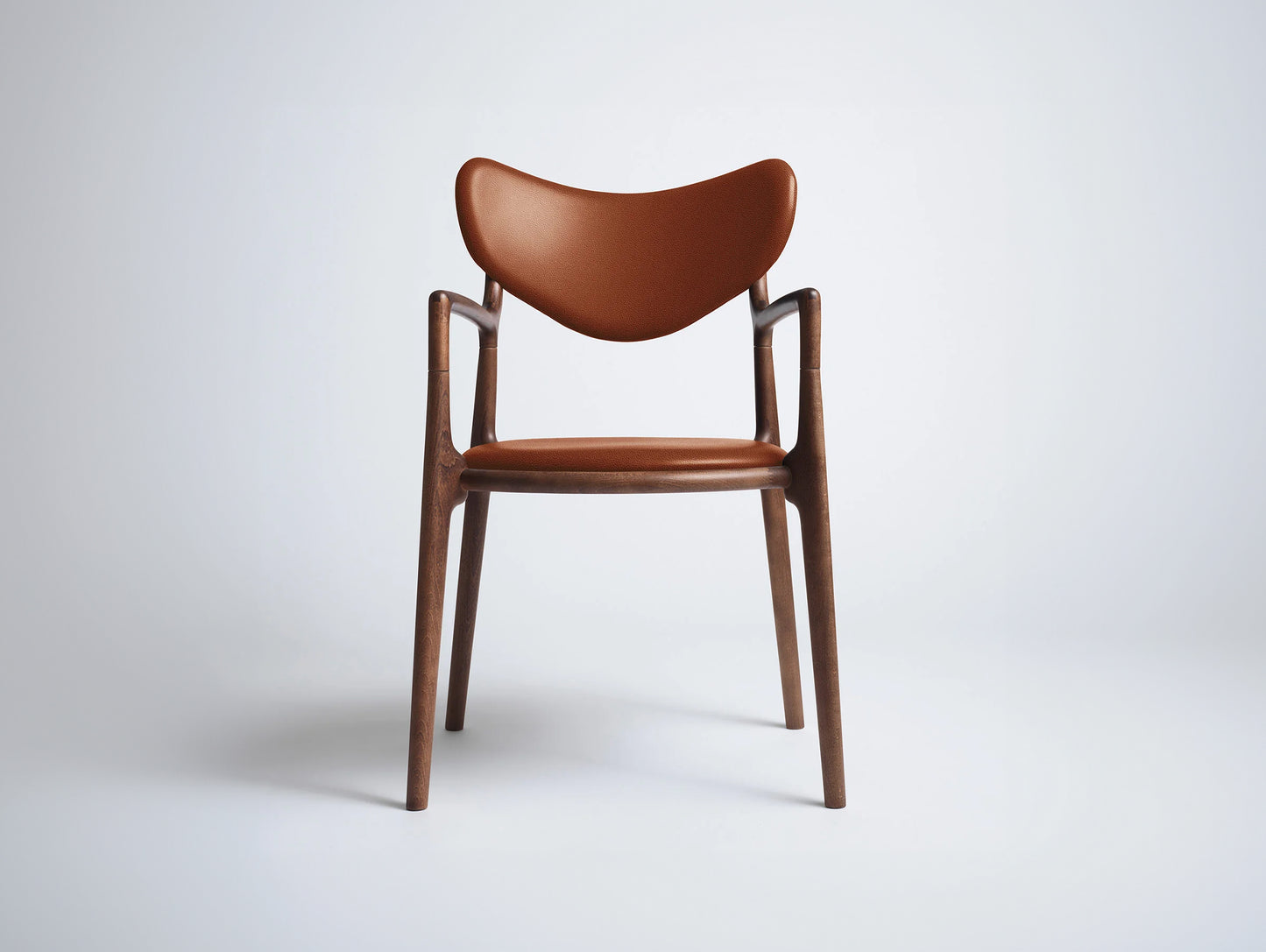 Salon Chair by Ro Collection - Walnut Stained Beech / Standard Sierra Calvados Leather