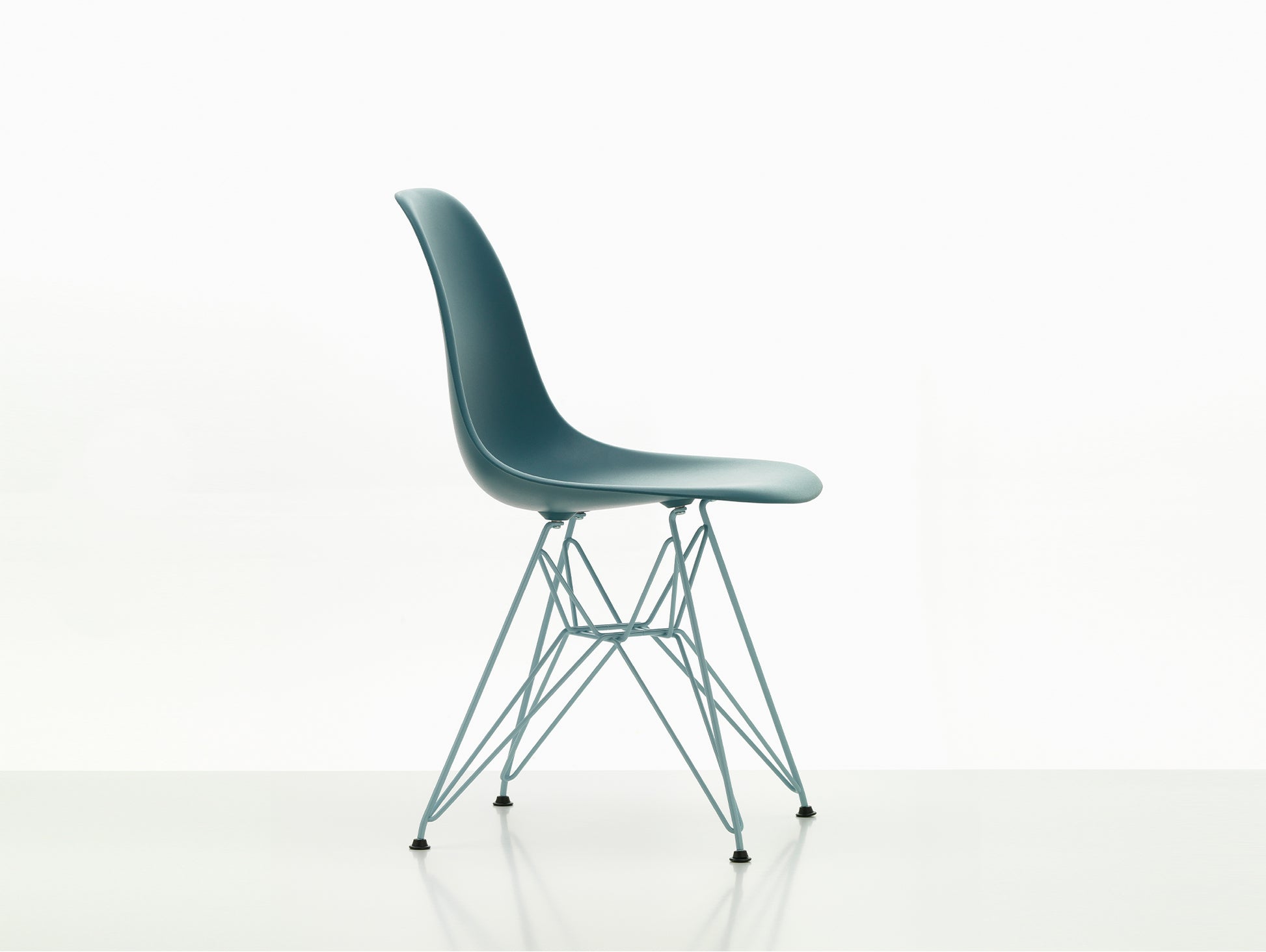 Eames DSR Plastic Side Chair by Vitra - Sea Blue 83 Seat / Sky Blue 93 Base