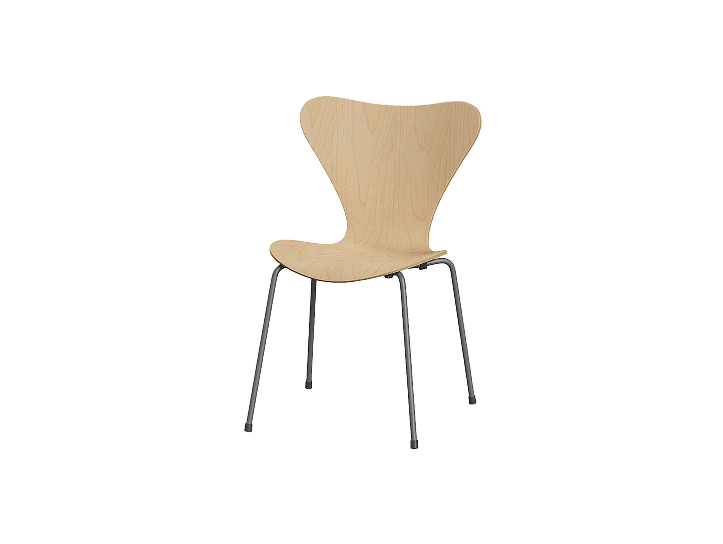 Series 7 Dining Chair (Clear Lacquered Wood) by Fritz Hanse - Maple / Silver Grey Steel