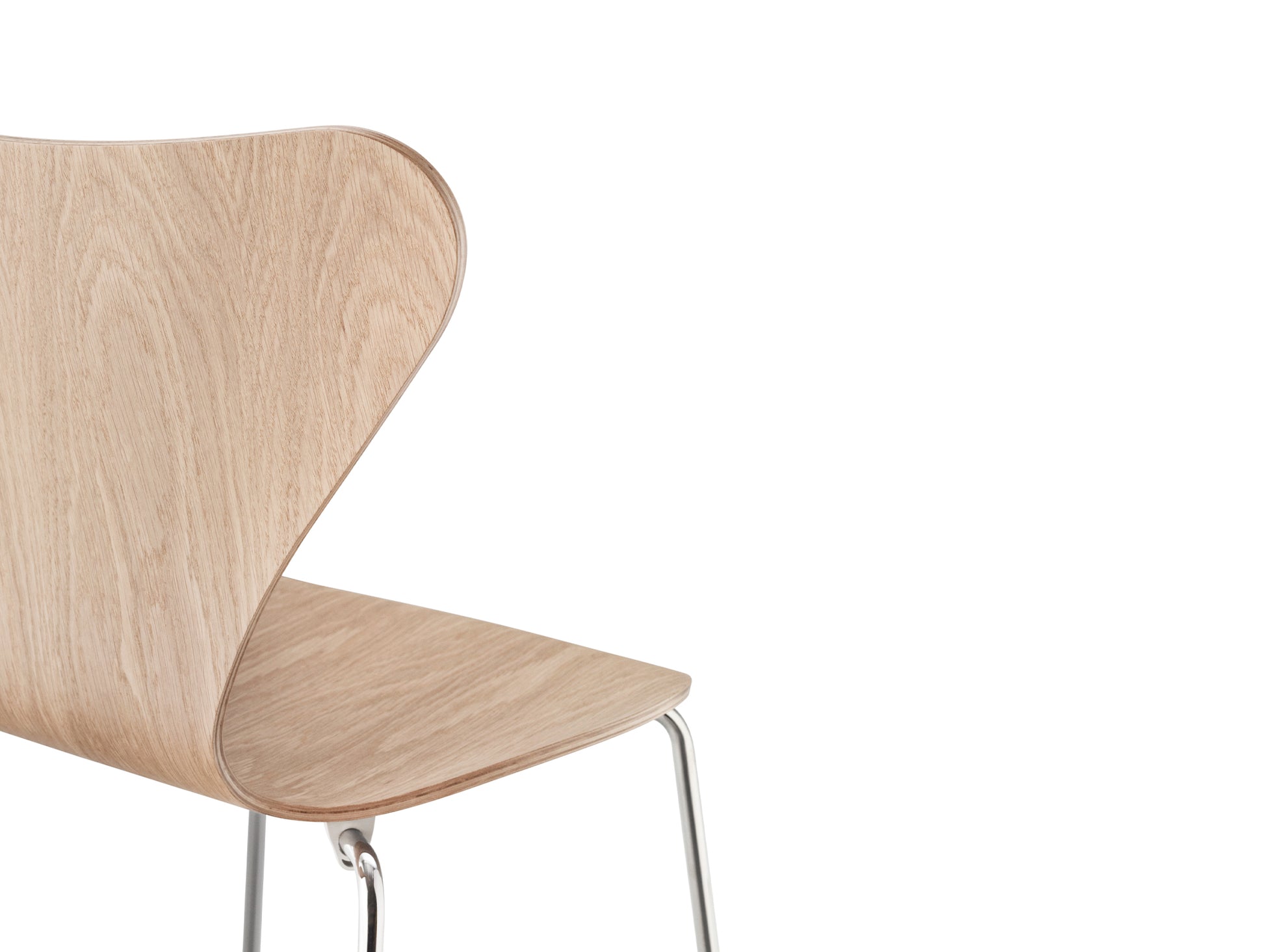 Series 7 Dining Chair (Clear Lacquered Wood) by Fritz Hanse - Oak / Chromed Steel