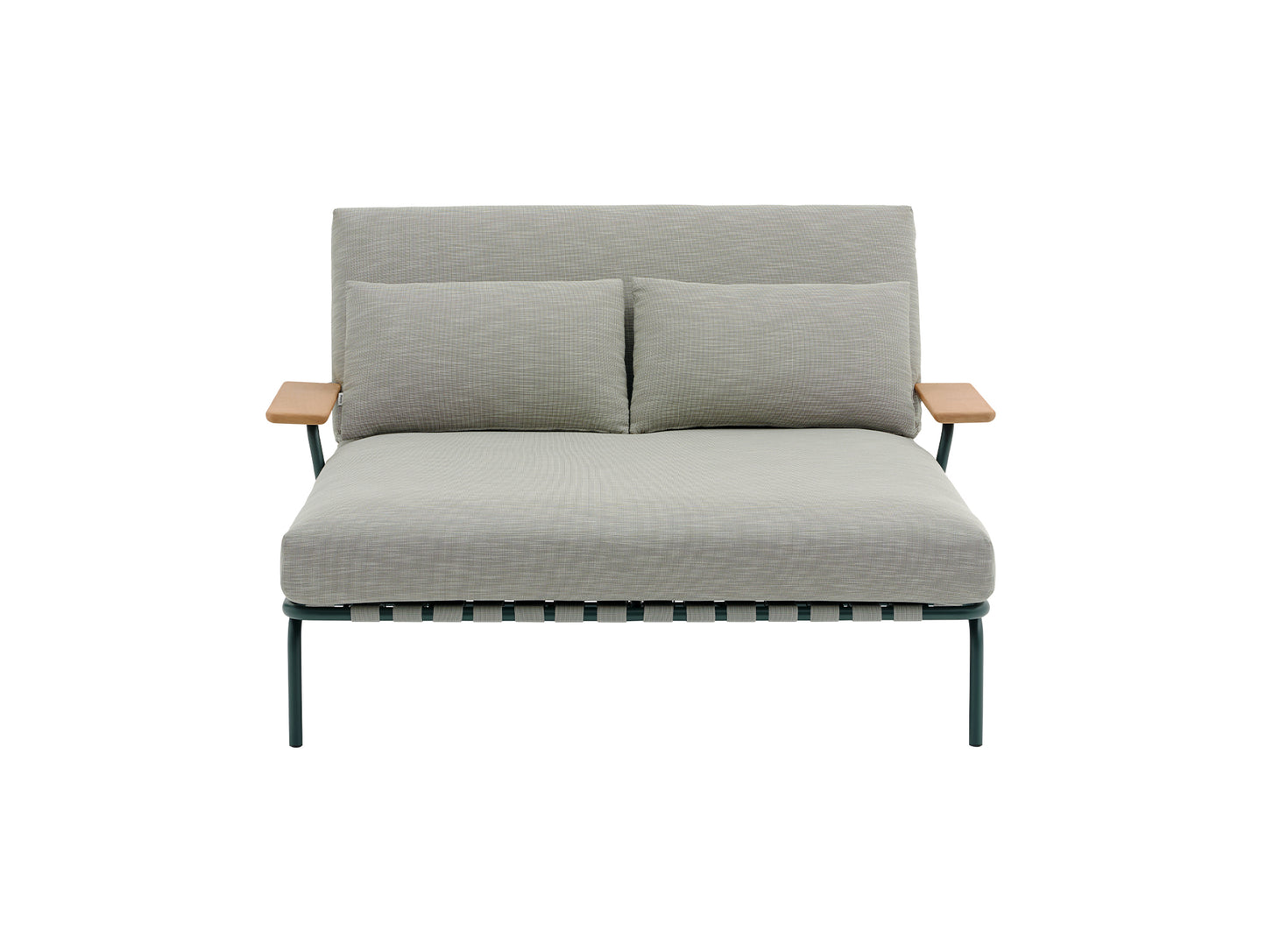 Settle Lounge Bed by Muuto - Dark Green Frame / Ribbed Weave 02