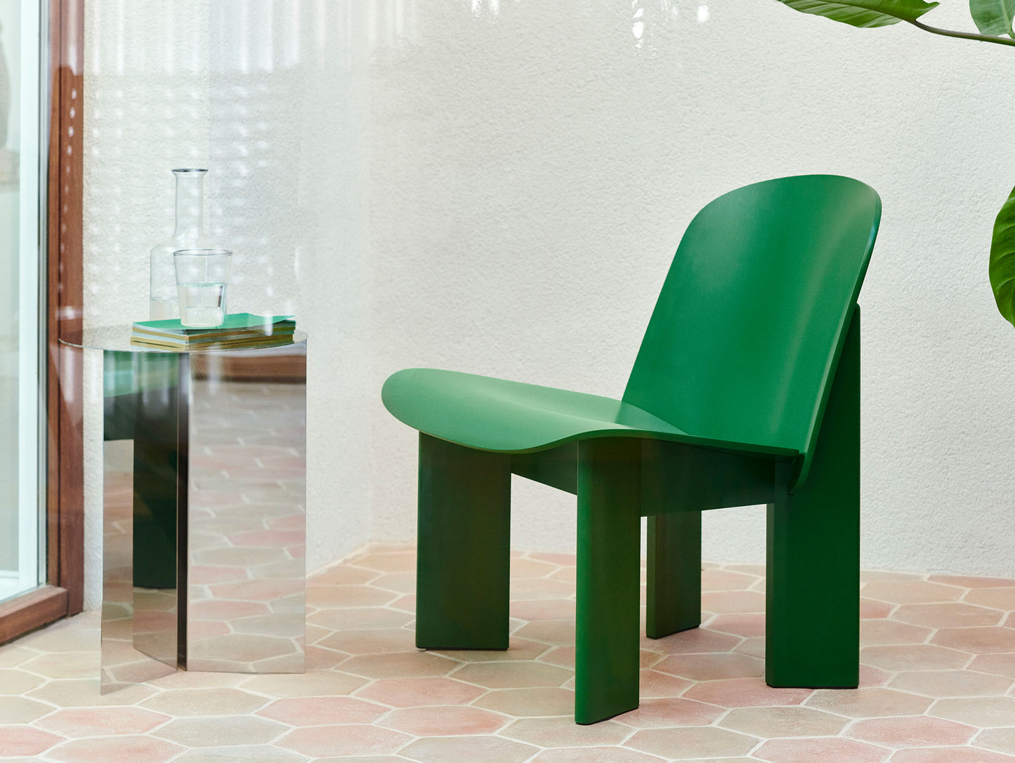 Chisel Lounge Chair by HAY - Lush Green Lacquered Beech