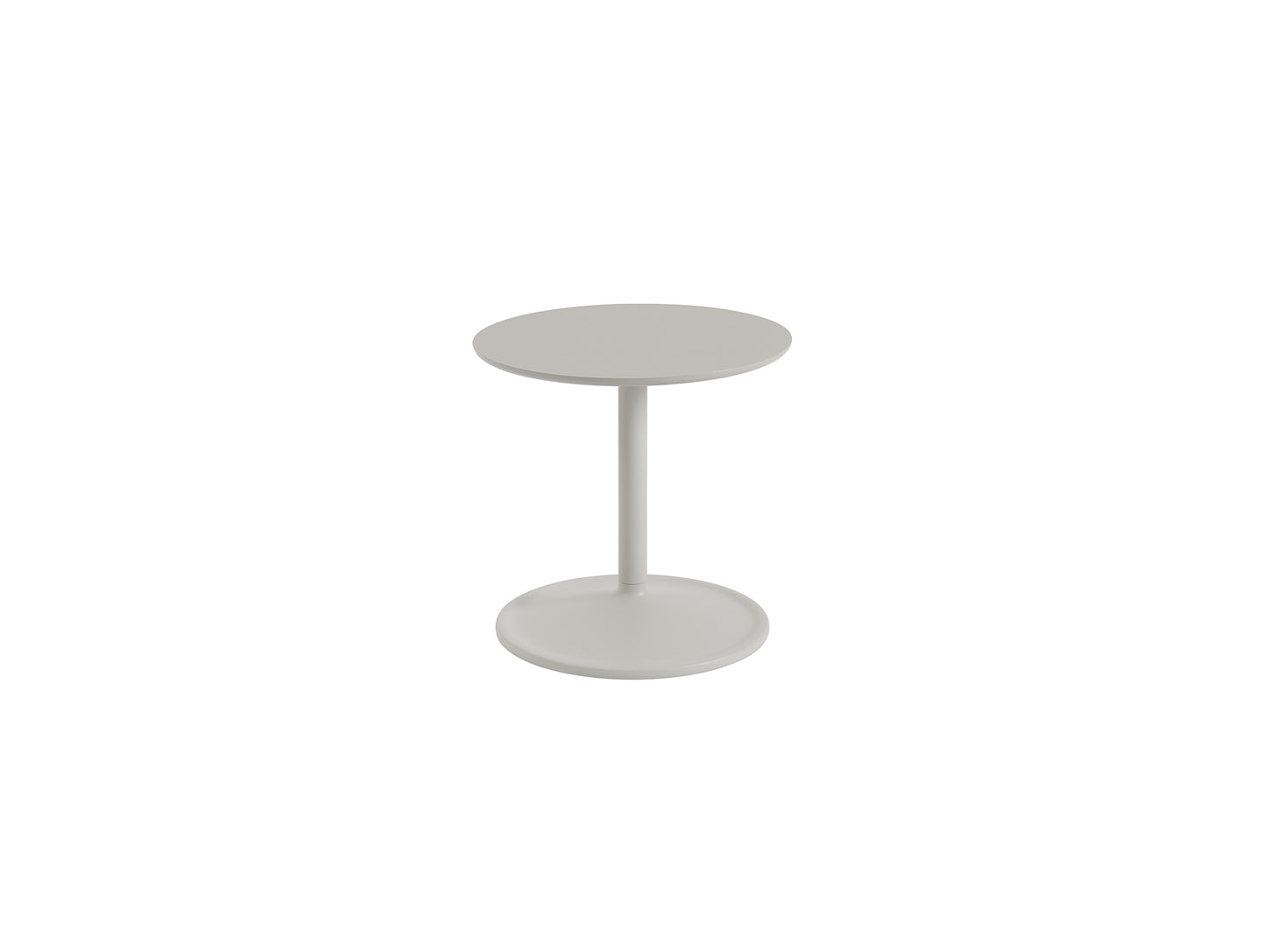 Soft Side Table by Muuto - Diameter : 41 cm / Height: 40cm in grey linoleum top and grey aluminum base