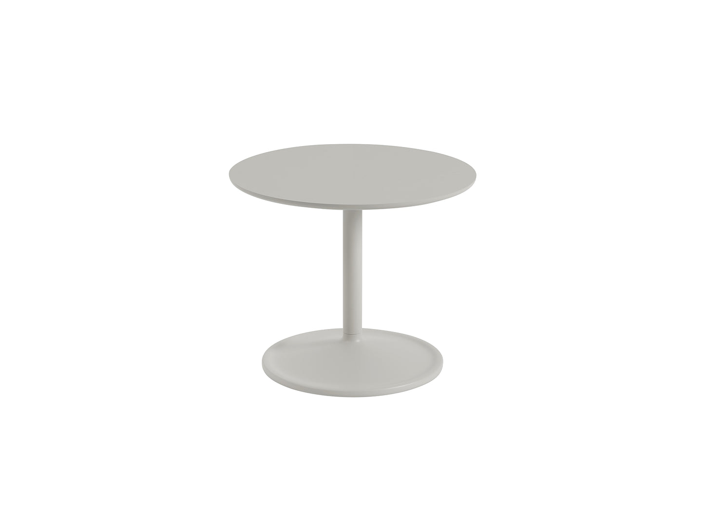 Soft Side Table by Muuto - Diameter : 48 cm / Height: 40 cm in grey linoleum top and grey base
