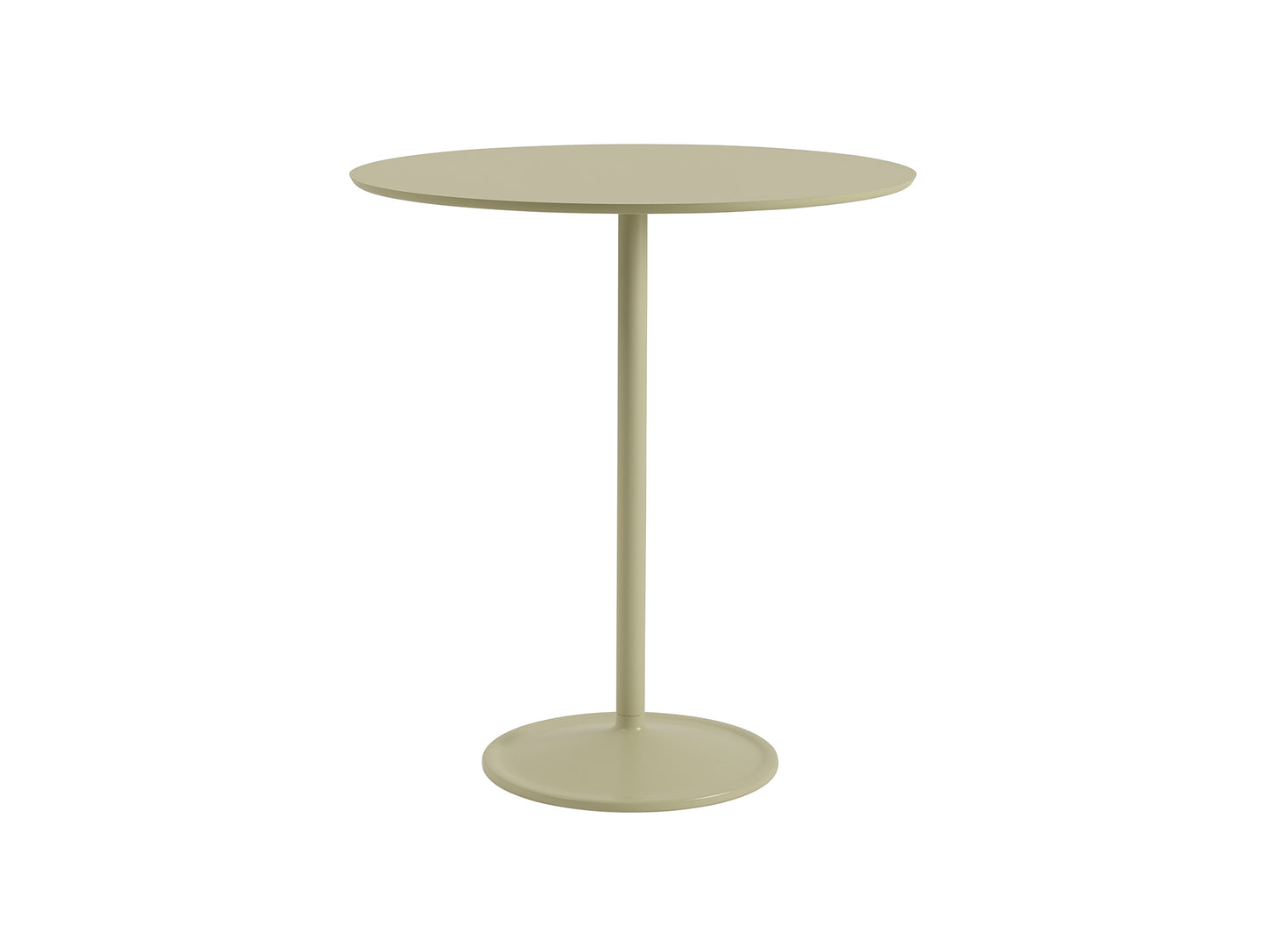 Soft Dining Table by Muuto - D95 H105 / Beige Green Laminate Top / Beige Green Aluminium Base