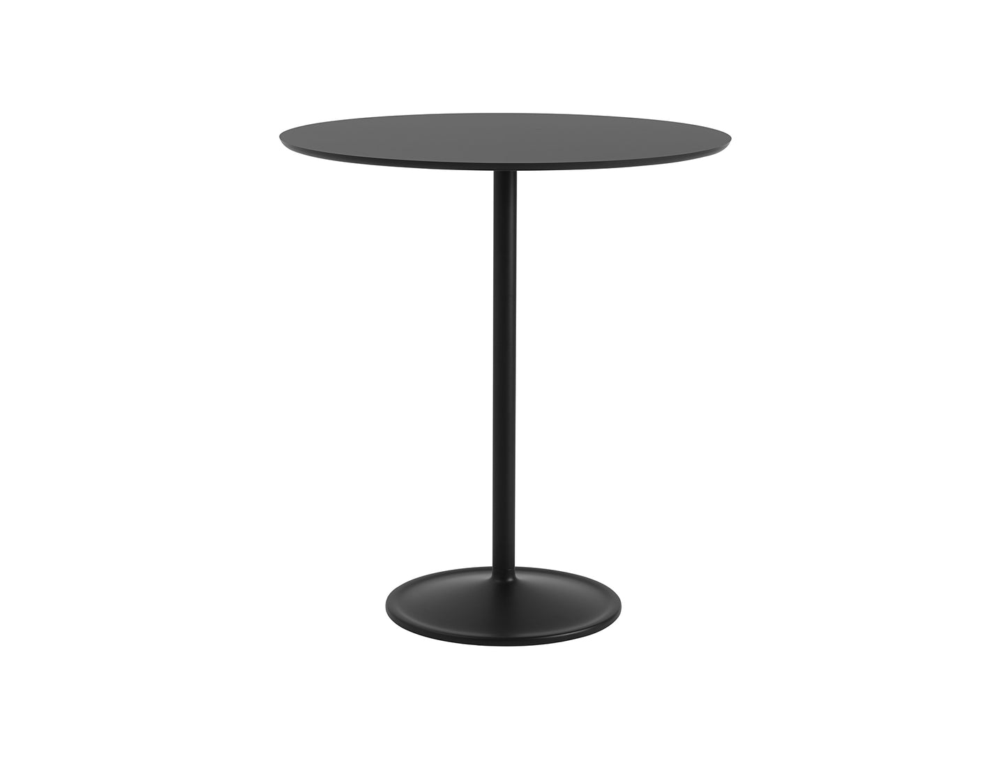 Soft Dining Table by Muuto - D95 H105 / Black Nanolaminate Top / Black Aluminium Base