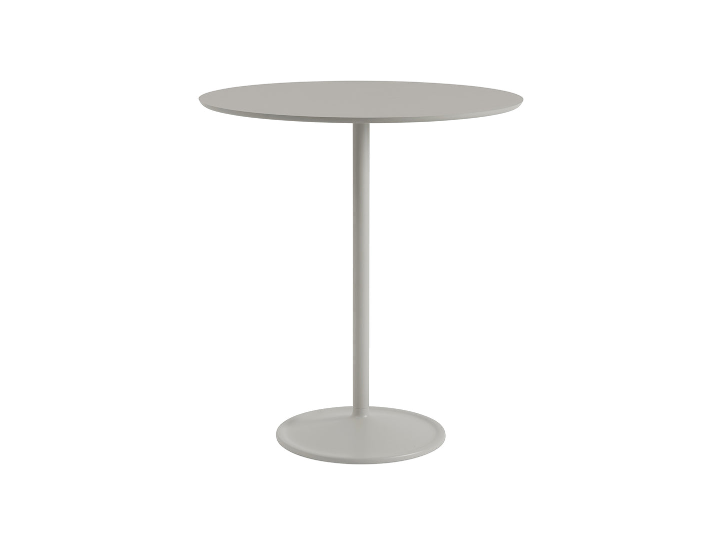 Soft Dining Table by Muuto - D95 H105 / Grey Linoleum Top / Grey Aluminium Base