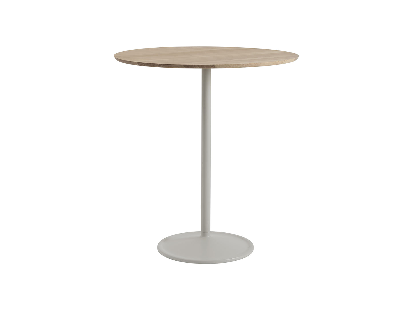 Soft Dining Table by Muuto - D95 H105 / Solid Oiled Oak Top / Grey Aluminium Base