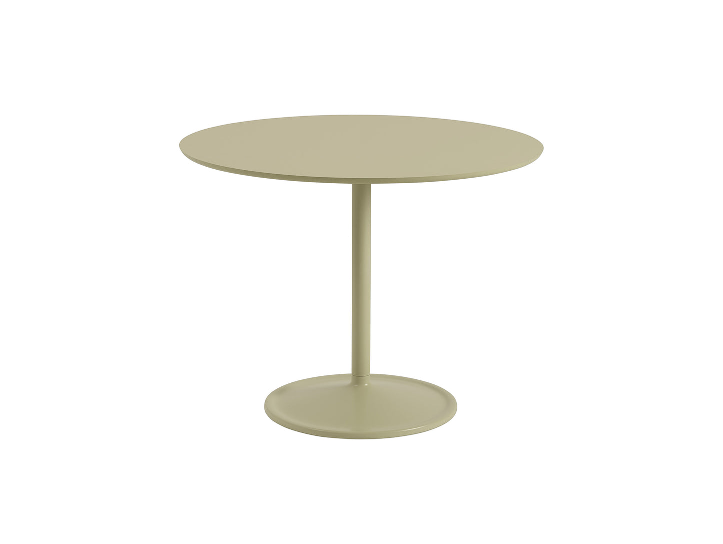 Soft Dining Table by Muuto - D95 H73 / Beige Green Laminate Top / Beige Green Aluminium Base