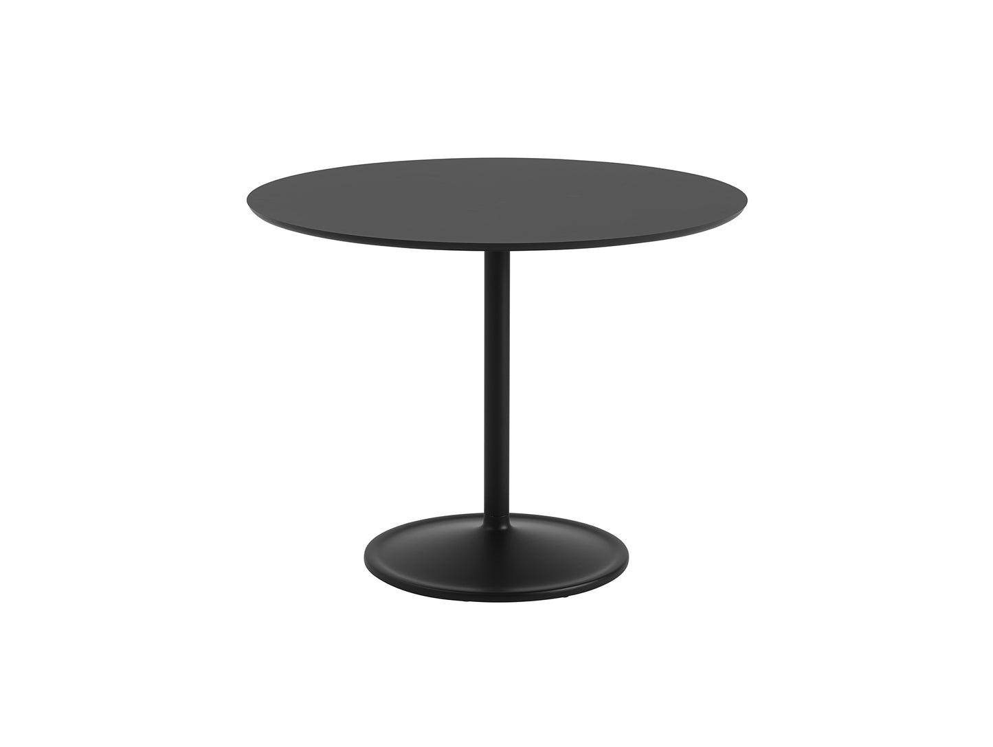 Soft Dining Table by Muuto - D95 H73 / Black Nanolaminate Top / Black Aluminium Base