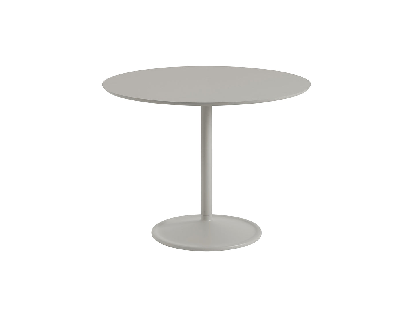 Soft Dining Table by Muuto - D95 H73 / Grey Linoleum Top / Grey Aluminium Base