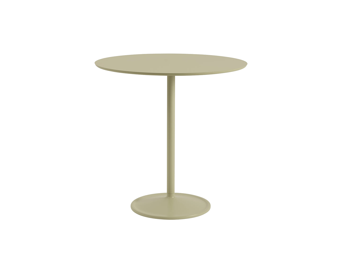 Soft Dining Table by Muuto - D95 H95 / Beige Green Laminate Top / Beige Green Aluminium Base