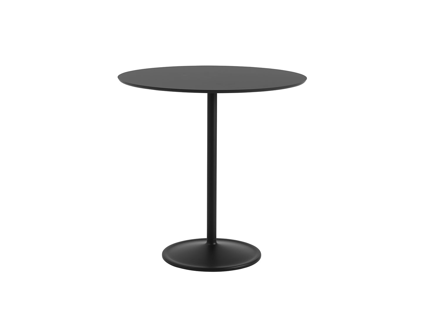 Soft Dining Table by Muuto - D95 H95 / Black Nanolaminate Top / Black Aluminium Base