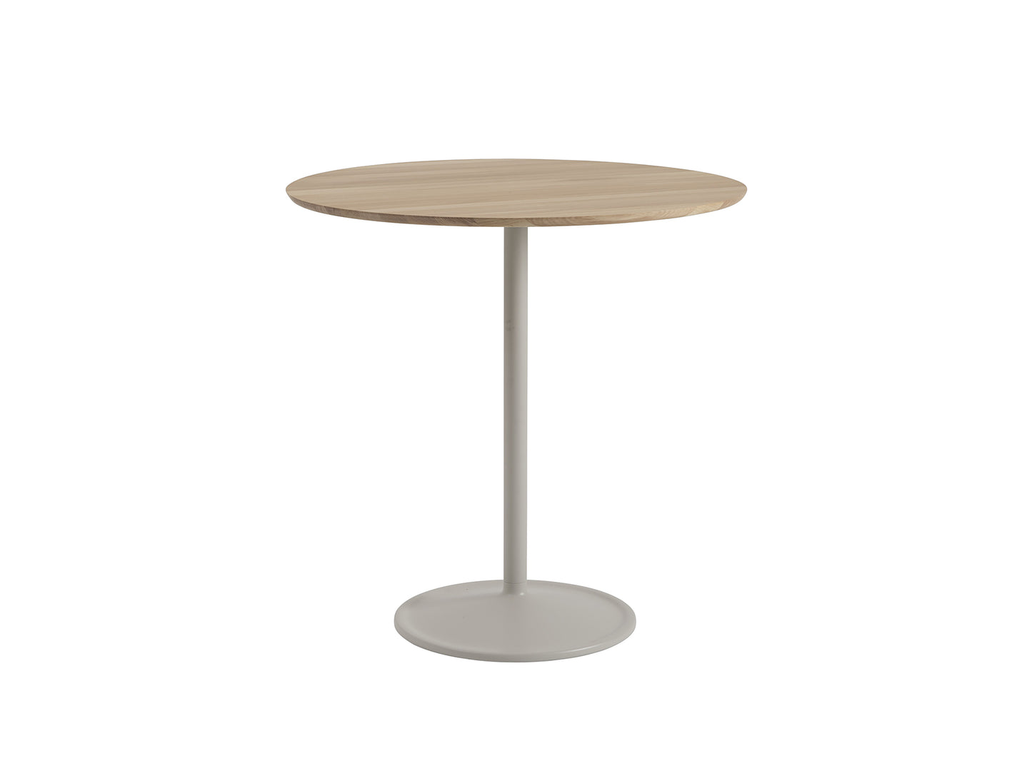 Soft Dining Table by Muuto - D95 H95 / Solid Oiled Oak Top / Grey Aluminium Base