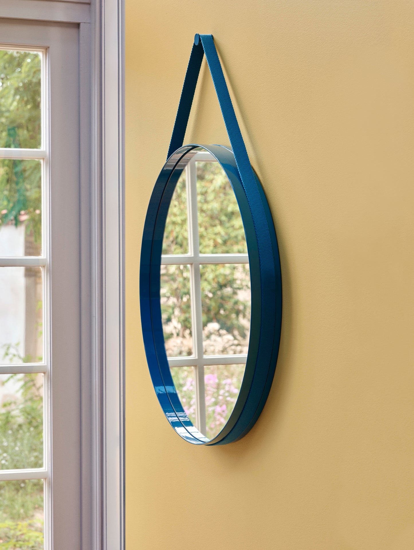 Strap Mirror No 2 by HAY - D 70 cm / Blue