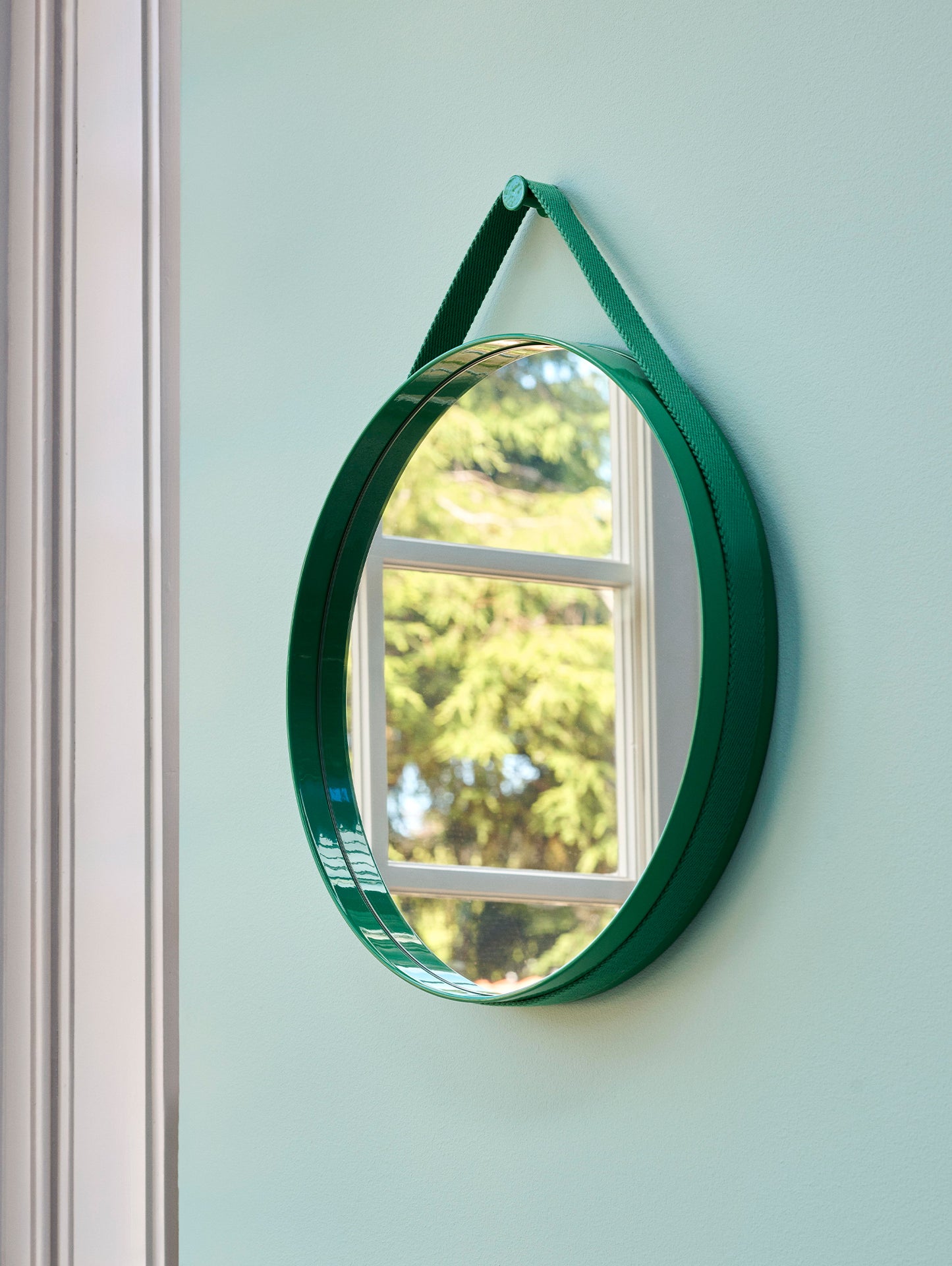 Strap Mirror No 2 by HAY - D 50 cm / Green