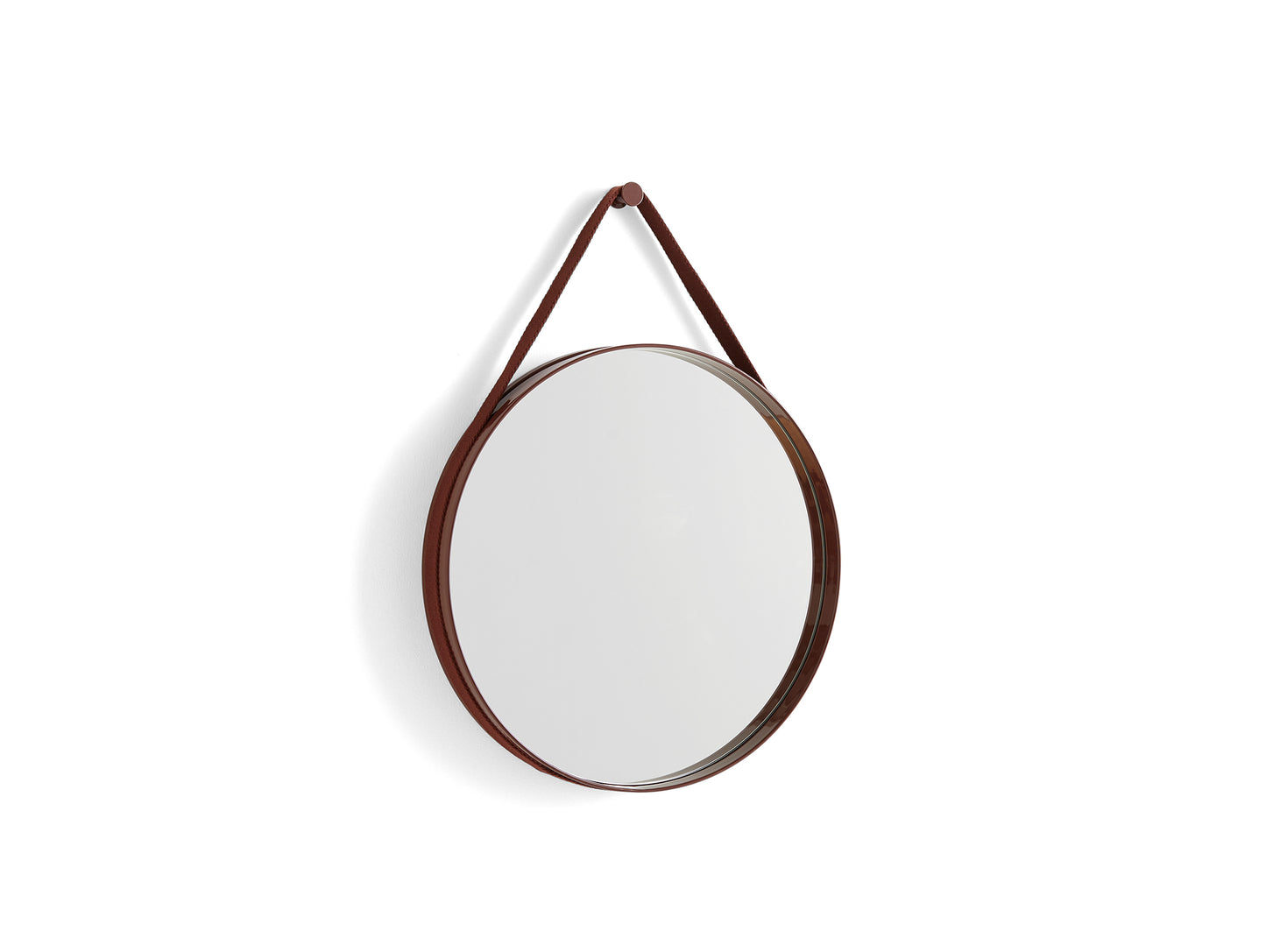 Strap Mirror No 2 by HAY - D 50 cm / Dark Brown