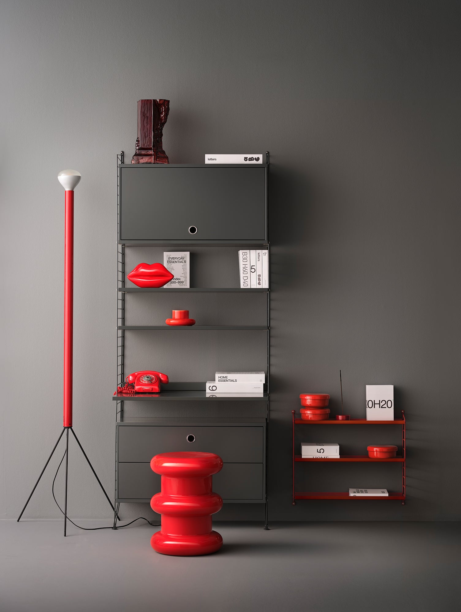 String System Shelves by String - Dark Grey