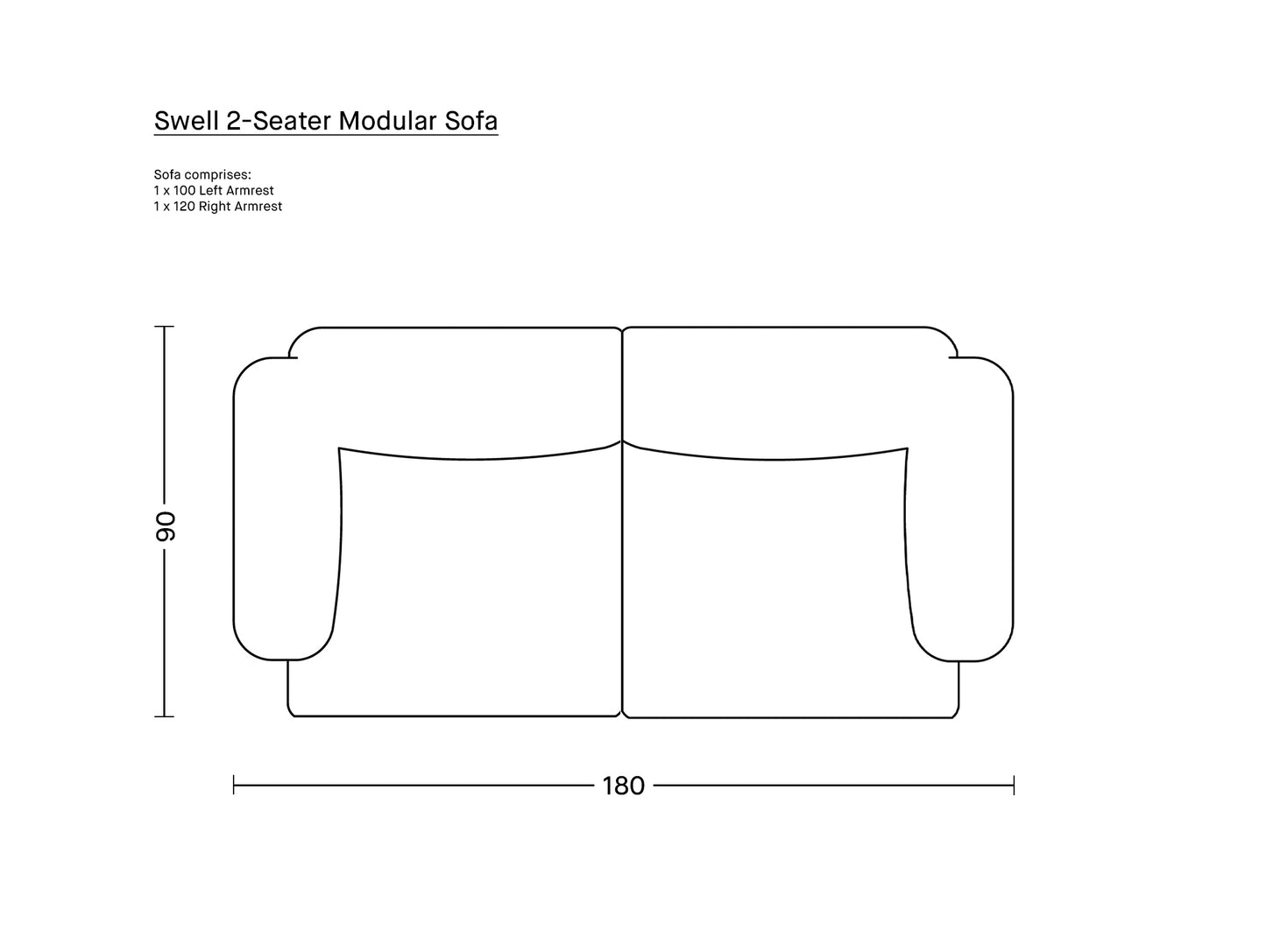 Swell 2-Seater Modular Sofa by Normann Copenhagen