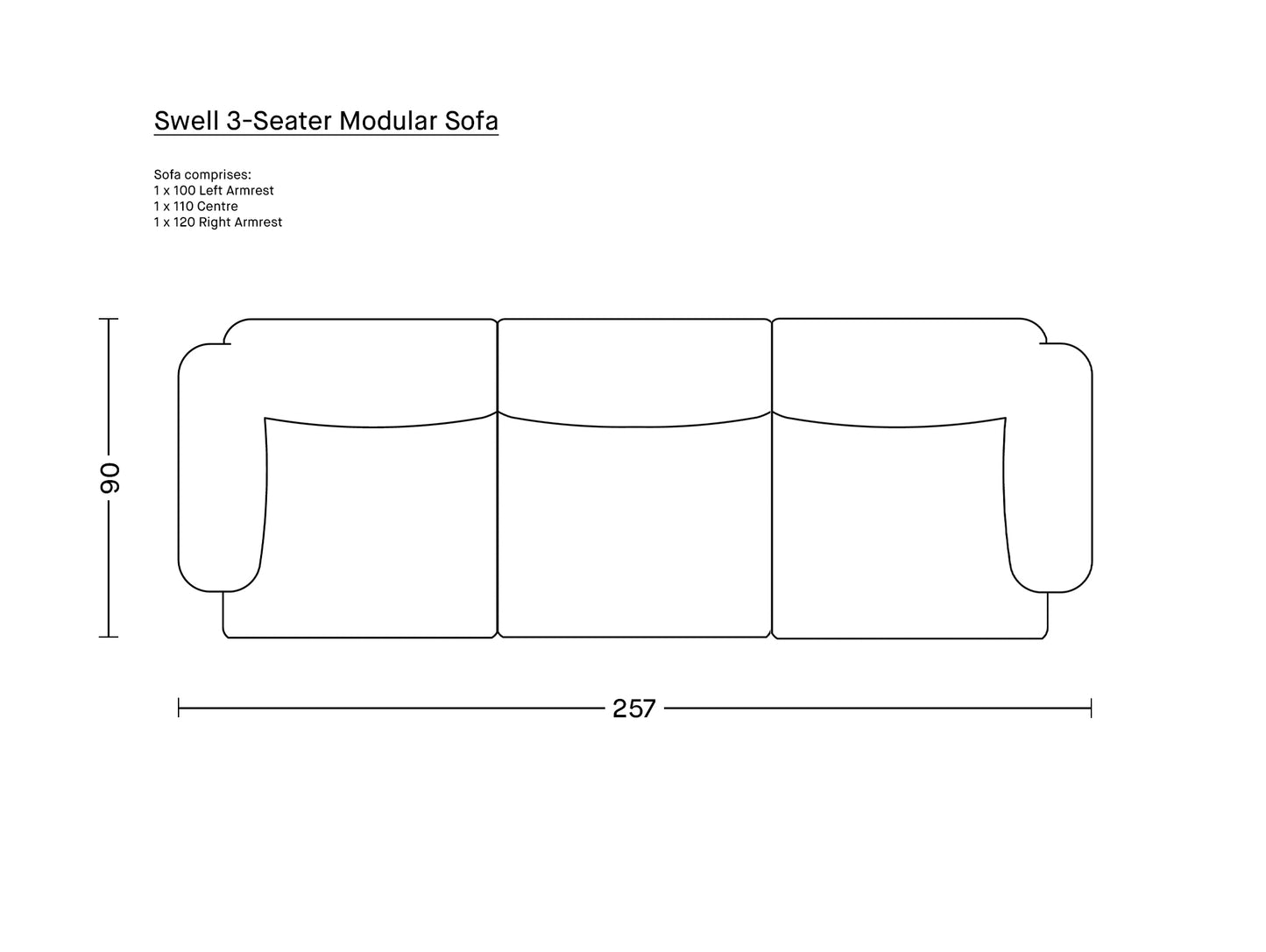 Swell 3-Seater Modular Sofa by Normann Copenhagen