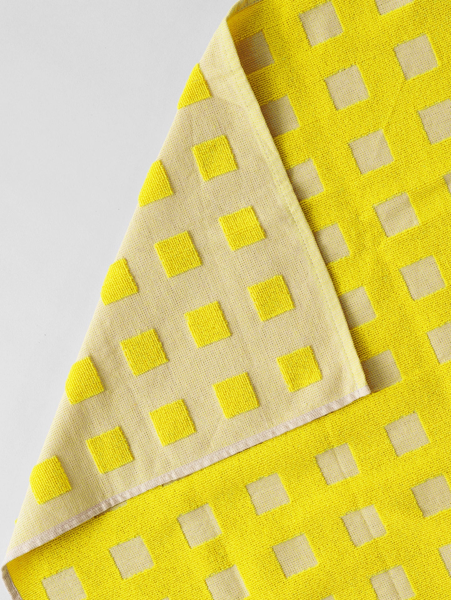 Squares Yellow/Oat Tea Towel by Wrap