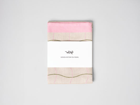 Wave Grid Natural Cotton Tea Towel by Wrap