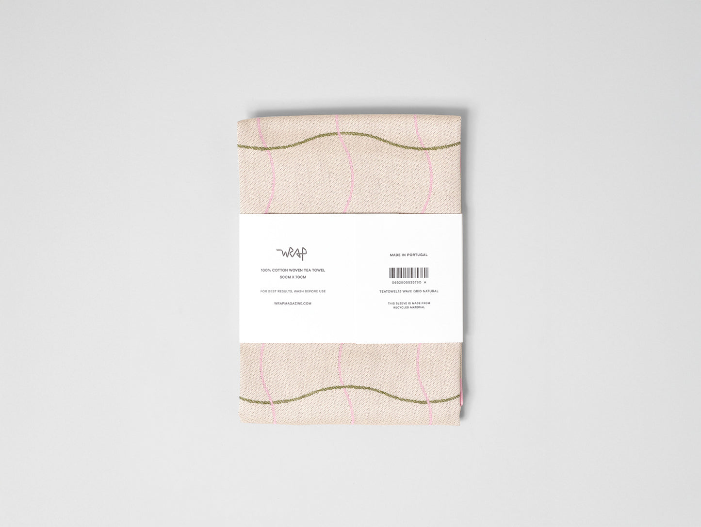 Wave Grid Natural Cotton Tea Towel by Wrap