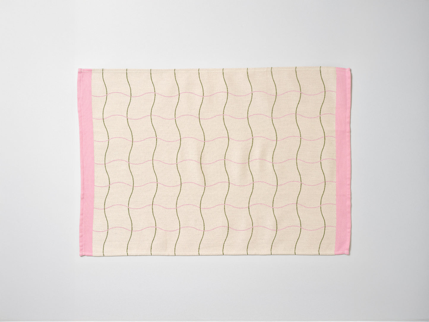 Wave Grid Natural Cotton Tea Towel by Wrap