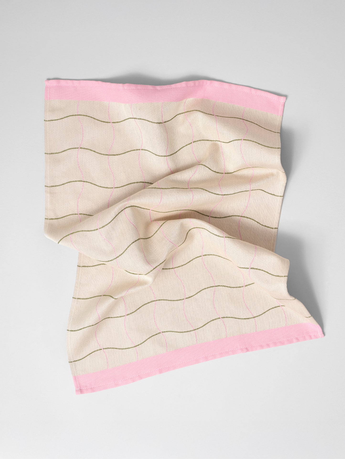 Wave Grid Natural Cotton Tea Towel by Wrap
