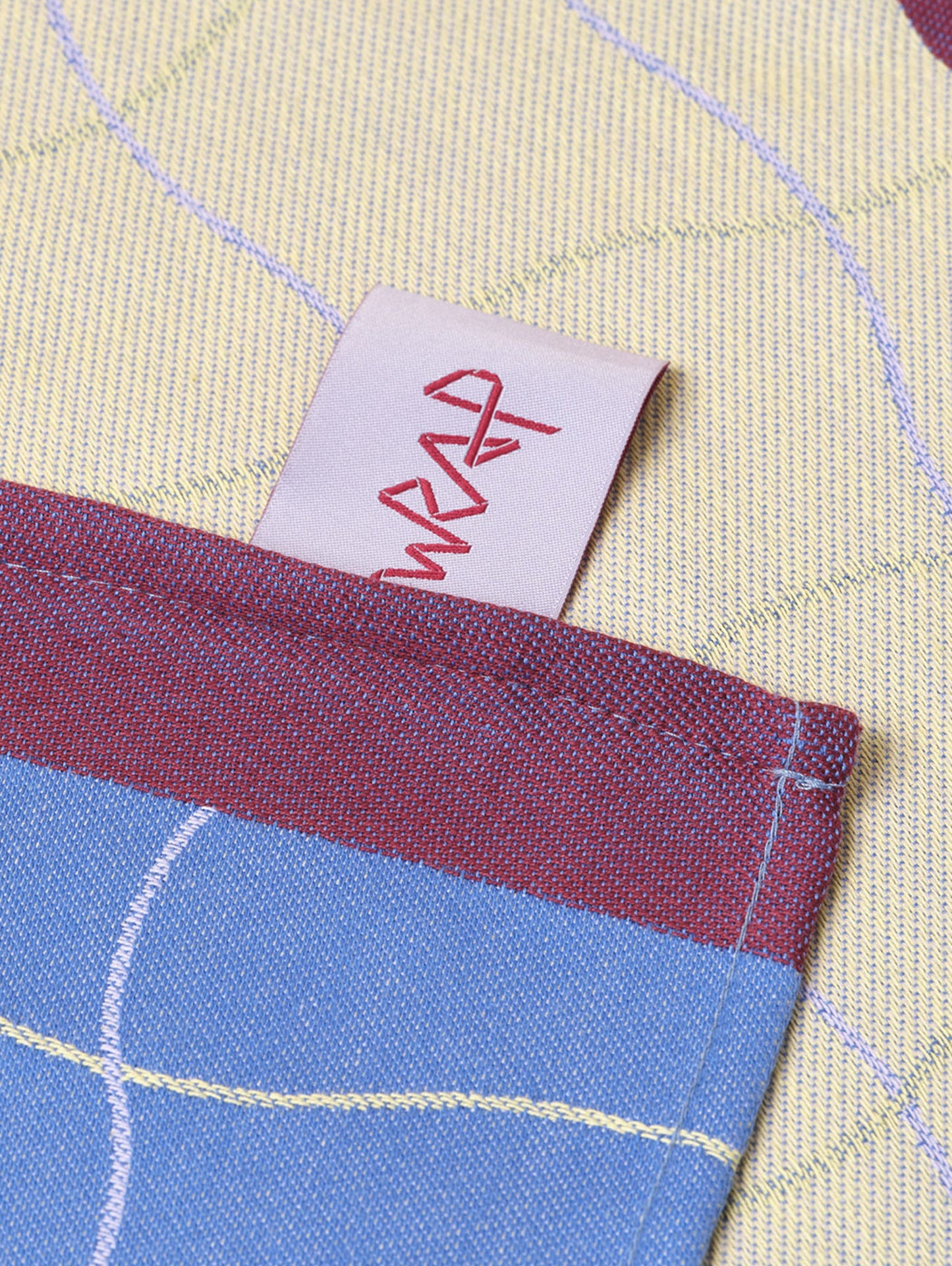 Wave Grid Blue Cotton Tea Towel by Wrap