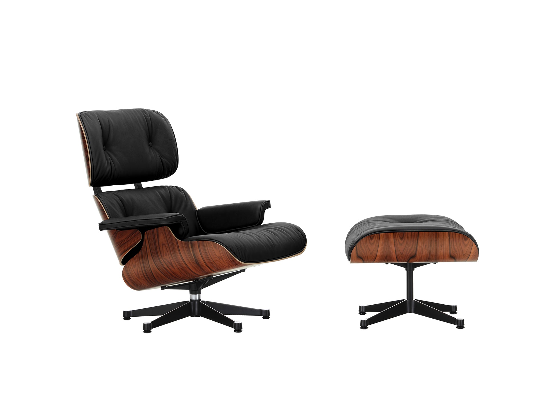Eames Lounge Chair by Vitra - Santos Palisander / Nero Natural Leather