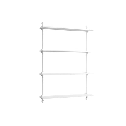 Wall Shelving System Sets (115 cm) by Moebe - WS.115.1 / White Uprights / White Painted Oak