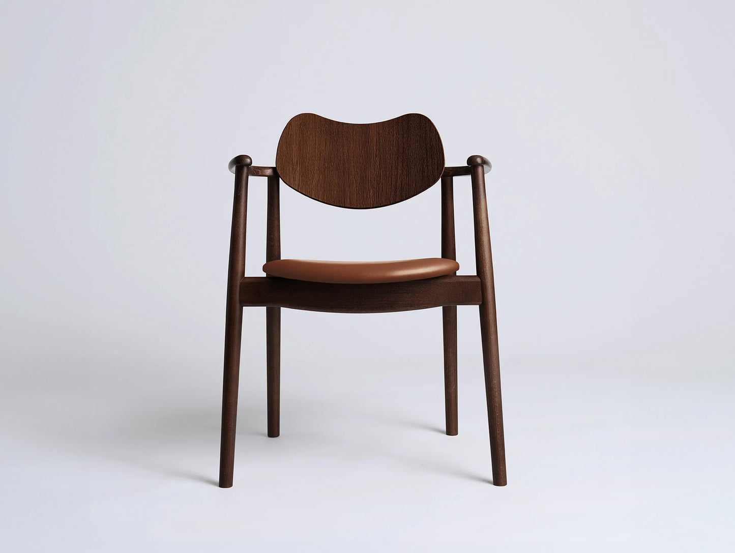 Regatta Chair Seat Upholstered by Ro Collection - Walnut Stained Beech / Supreme Cognac Leather