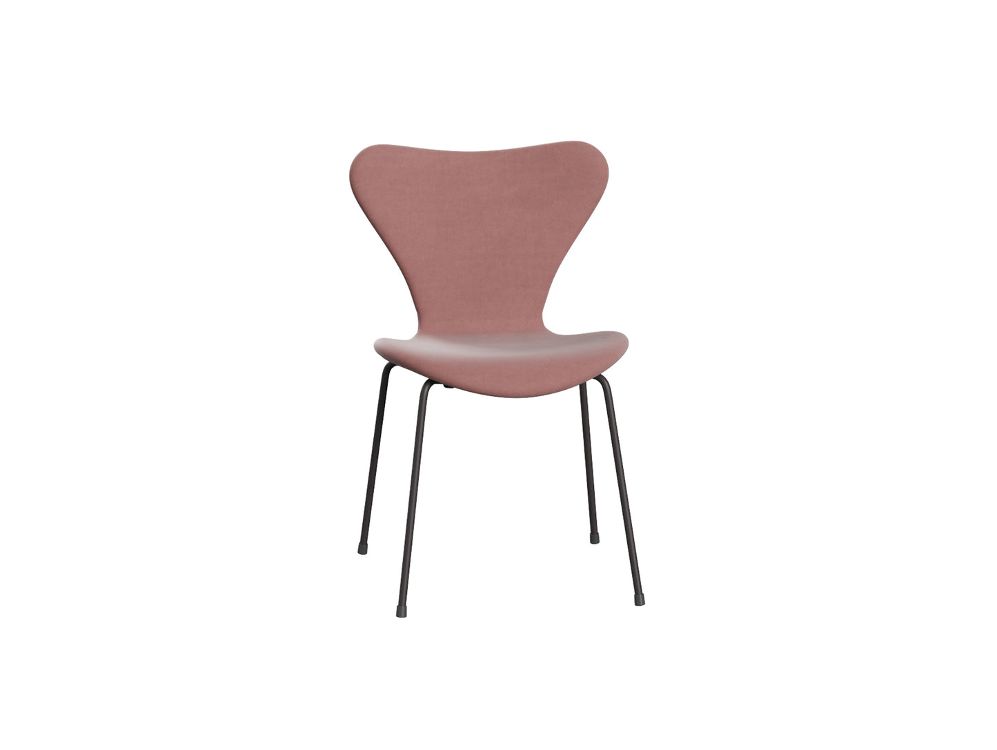 Series 7™ 3107 Dining Chair (Fully Upholstered) by Fritz Hansen - Warm Graphite Steel / Belfast Misty Rose