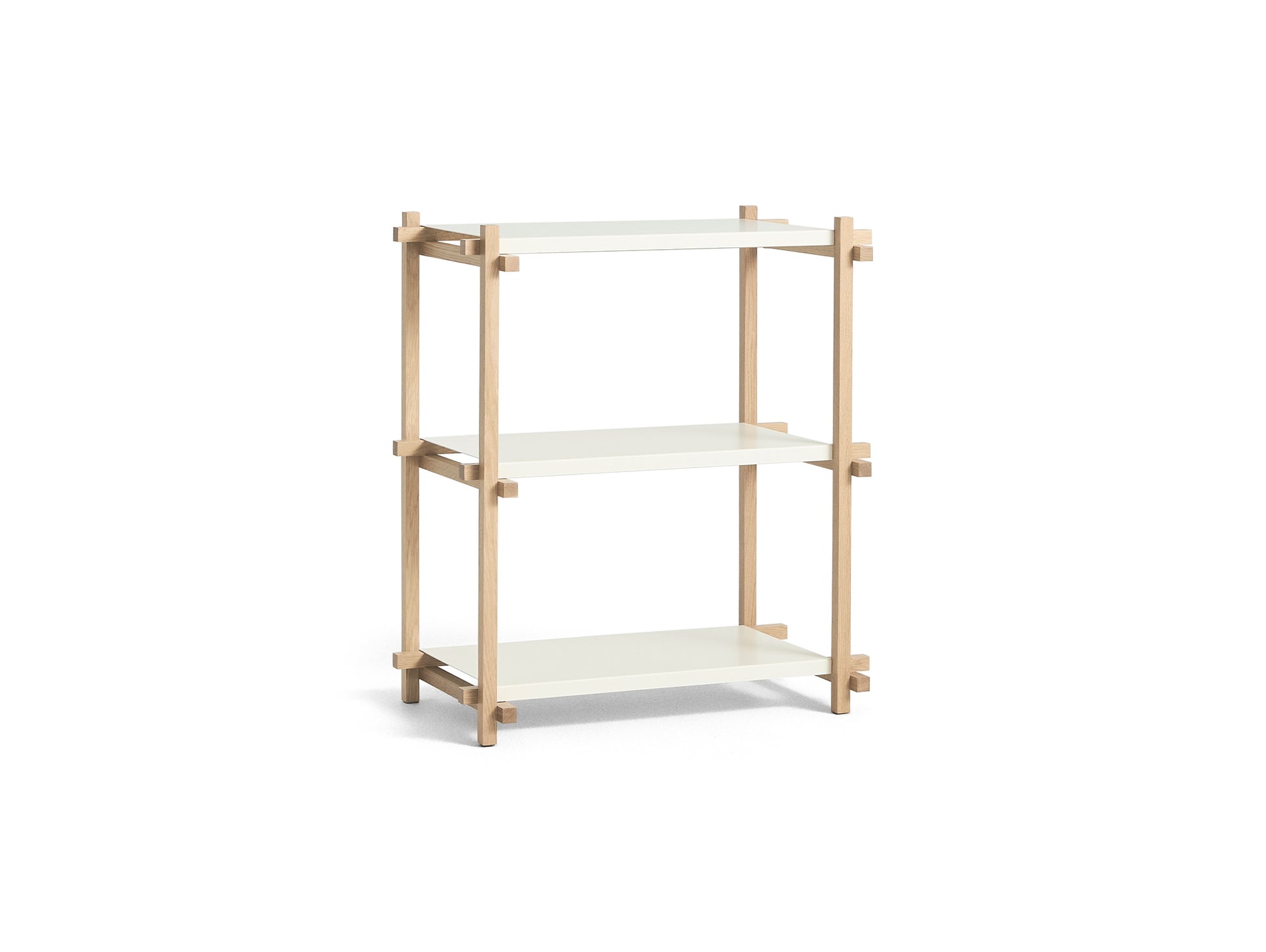 Woody Shelves by HAY - Column Low / Soaped Oak / Almond White