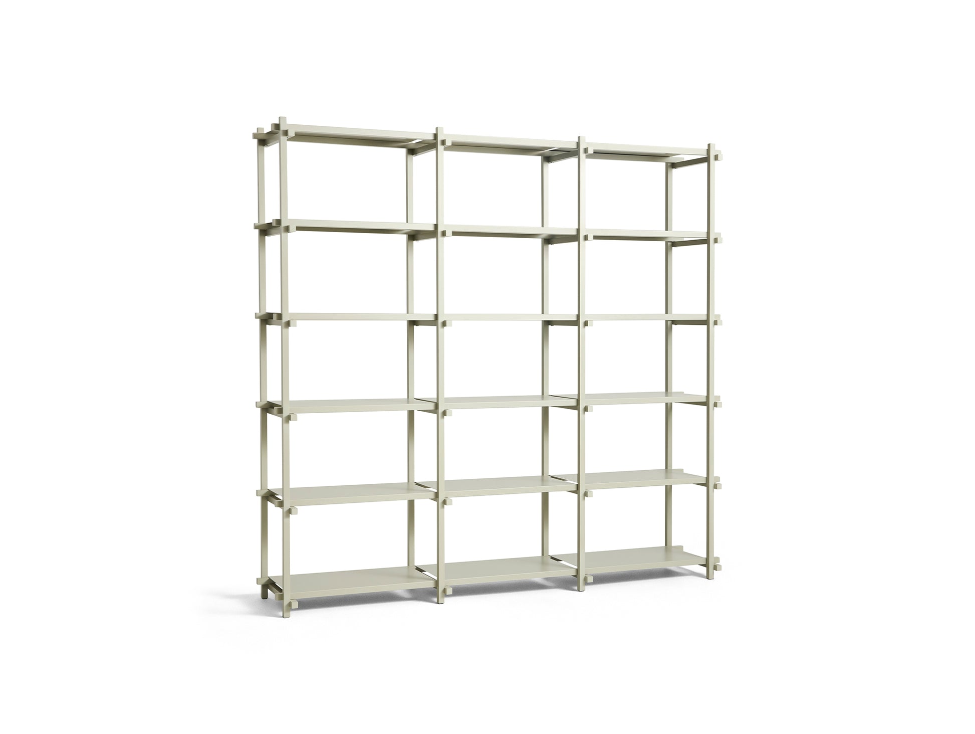 Woody Shelves by HAY - Woody high / Frame: Smokey Grey Beech / Shelf: Smokey Grey Powder-Coated Steel