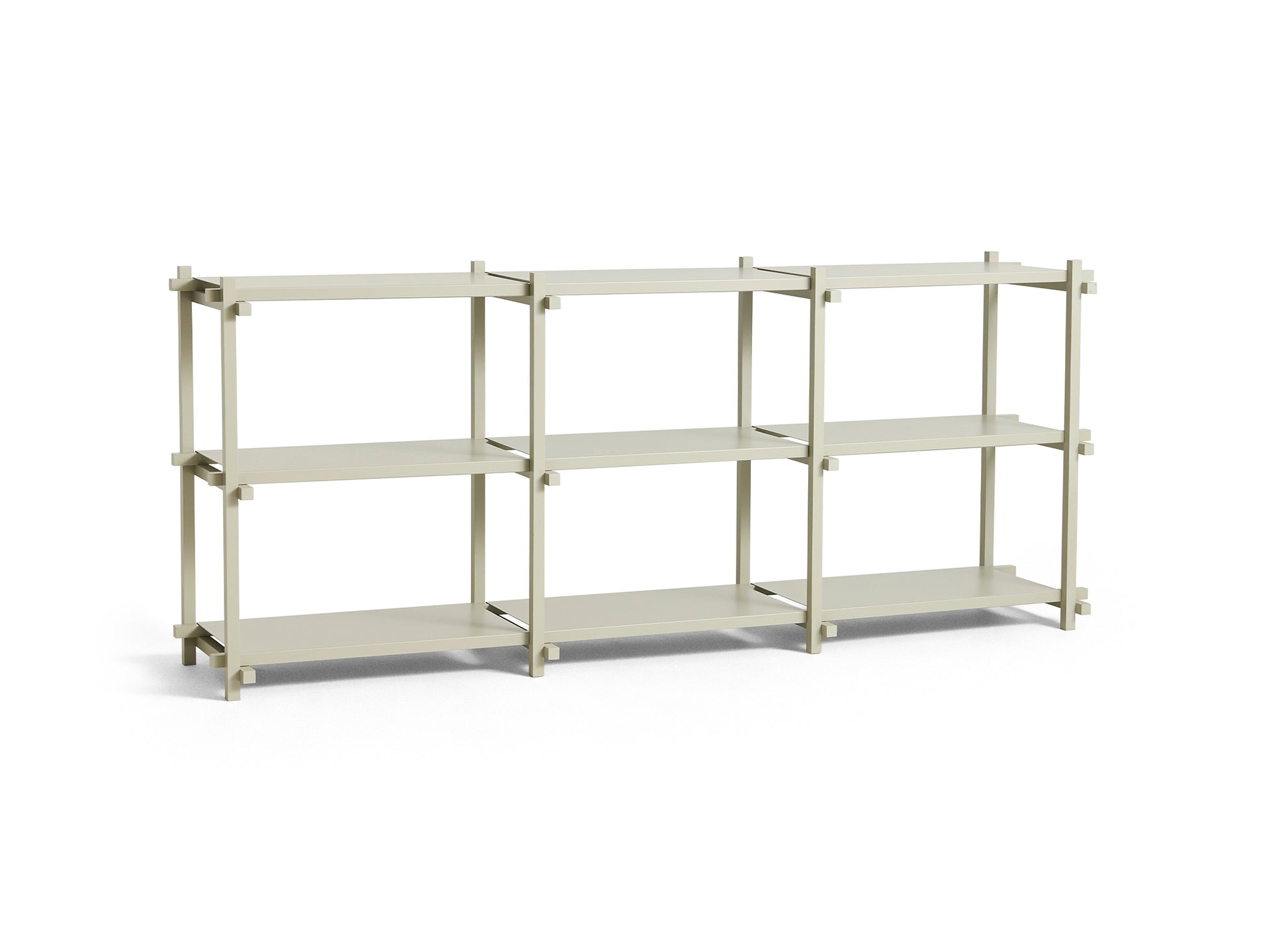 Woody Shelves by HAY - Woody low / Frame: Smokey Grey Beech / Shelf: Smokey Grey Powder-Coated Steel