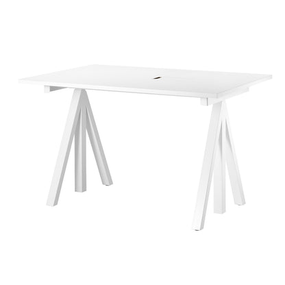 String Work Desk by String - 120 x 78 / White Frame / White Laminated MDF Desktop