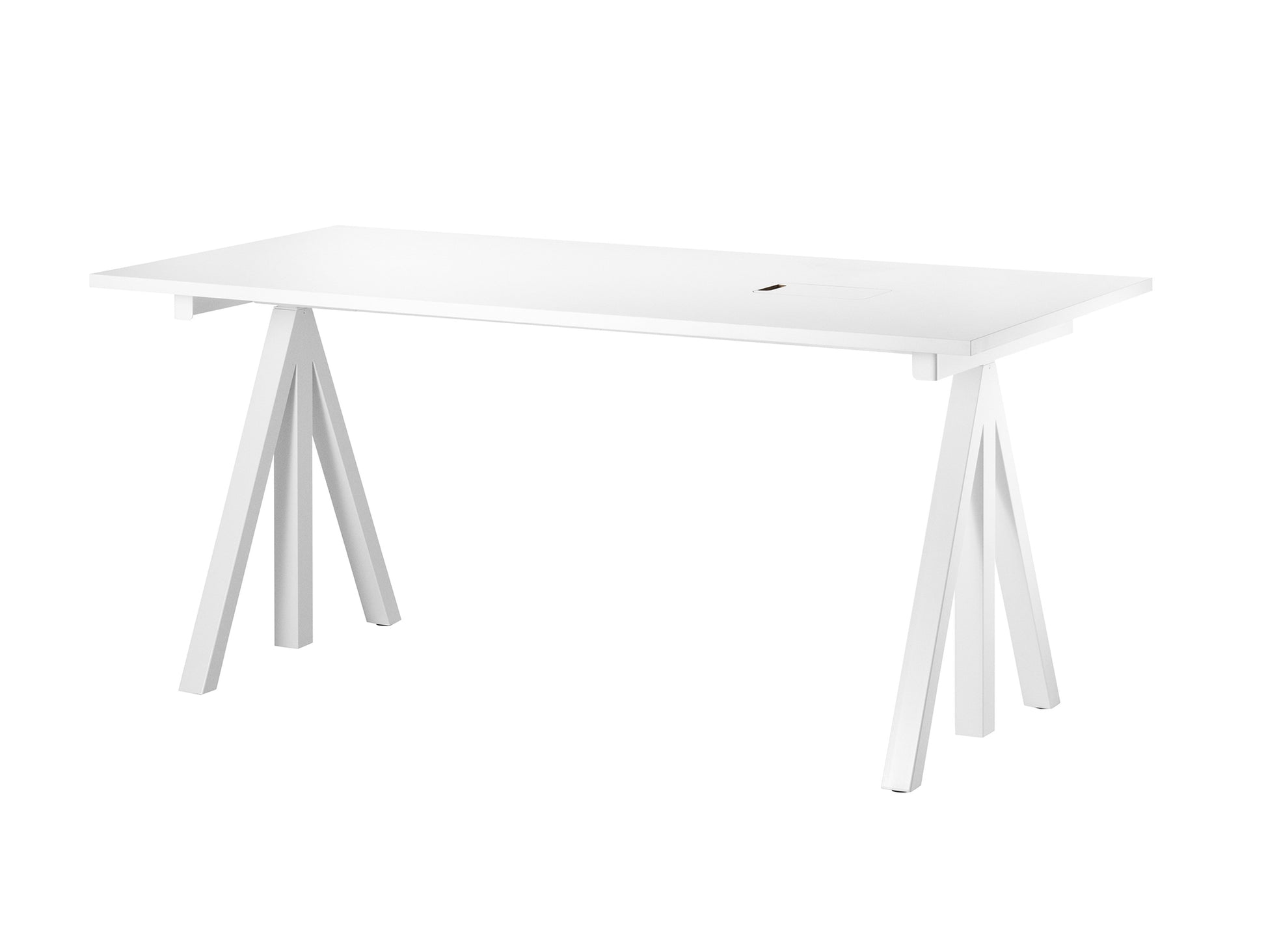 String Work Desk by String - 160 x 78 / White Frame / White Laminated MDF Desktop