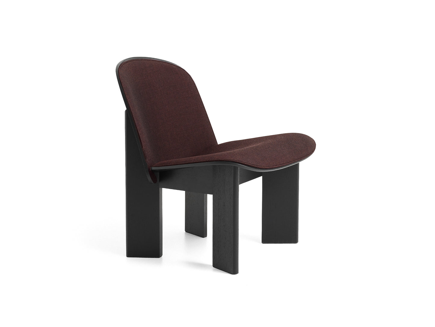 Chisel Lounge Chair (Front Upholstery) by HAY - Black Lacquered Oak / Remix 3 373