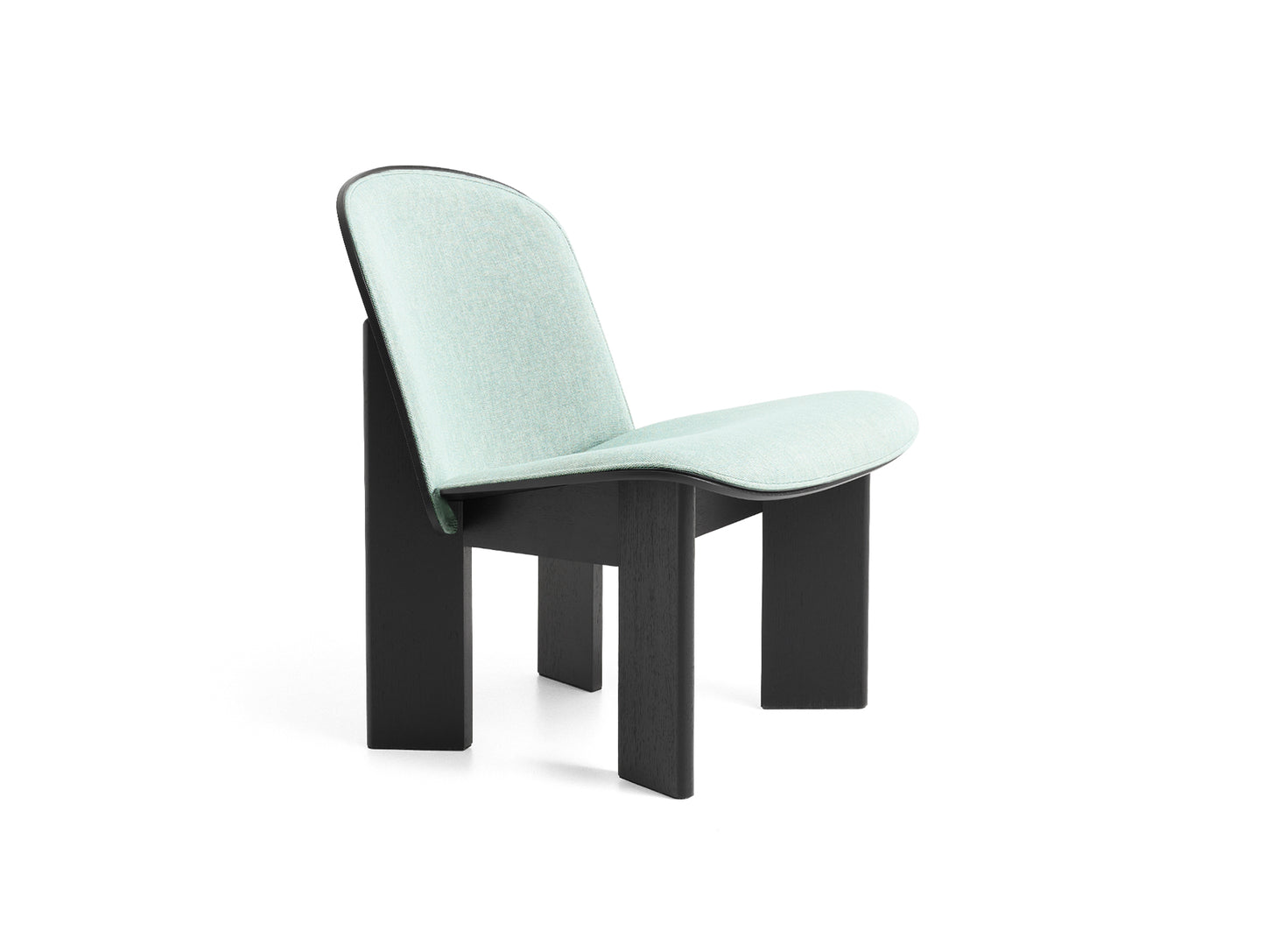 Chisel Lounge Chair (Front Upholstery) by HAY - Black Lacquered Oak / Metaphor 023 Sylvan