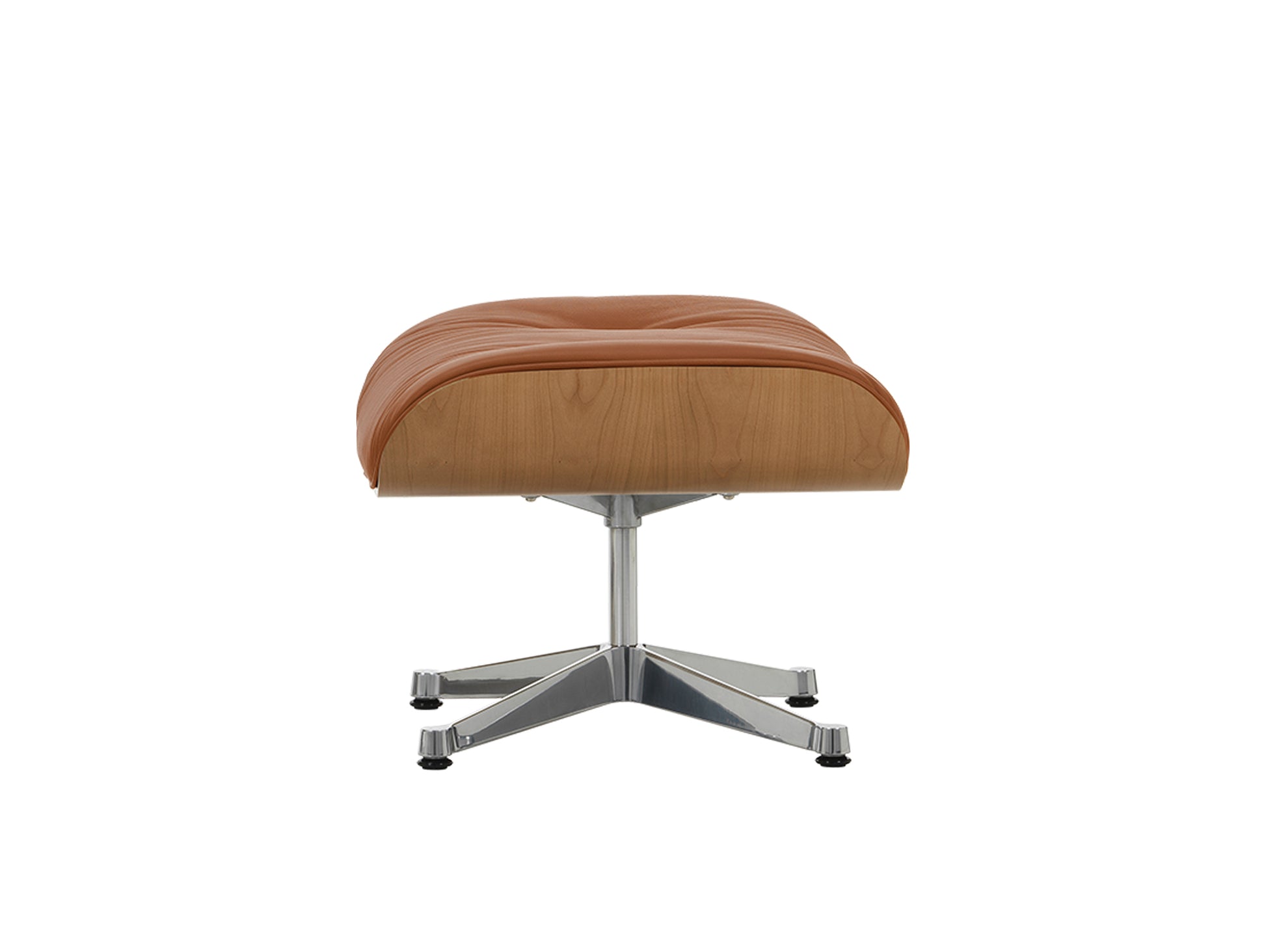Eames Ottoman by Vitra - Lacquered Chestnut / Cognac Premium Leather (L50)