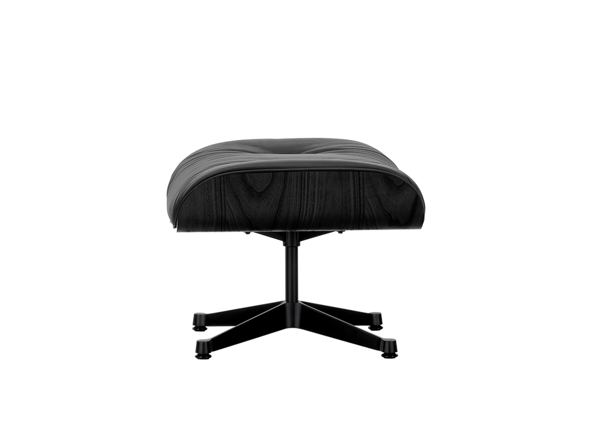 Eames Ottoman by Vitra - Black Lacquered Chestnut / Nero Natural Leather (L60)