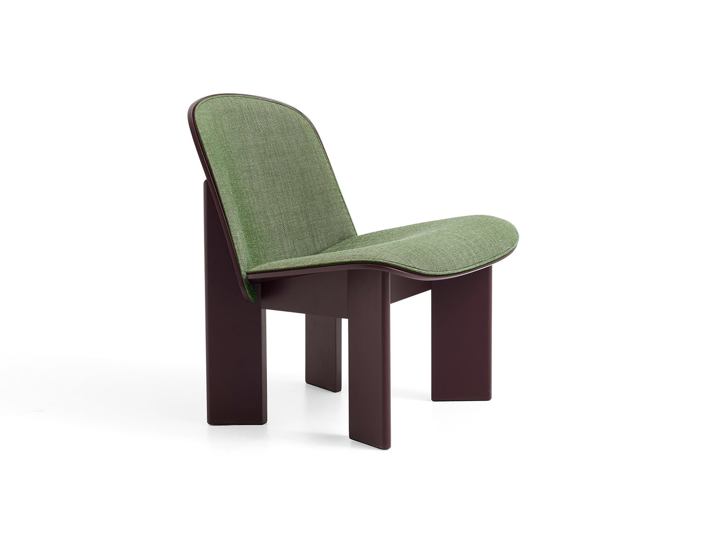 Chisel Lounge Chair (Front Upholstery) by HAY - Dark Bordeaux Lacquered Beech / Canvas 2 926