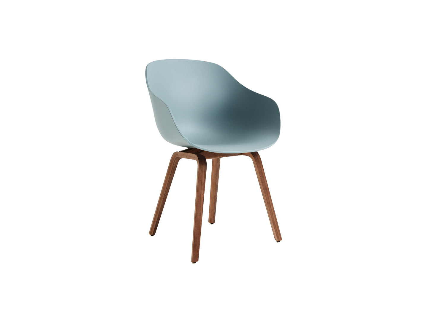 About A Chair AAC 222 - New Colours by HAY / Dusty Blue Shell / Lacquered Walnut Base