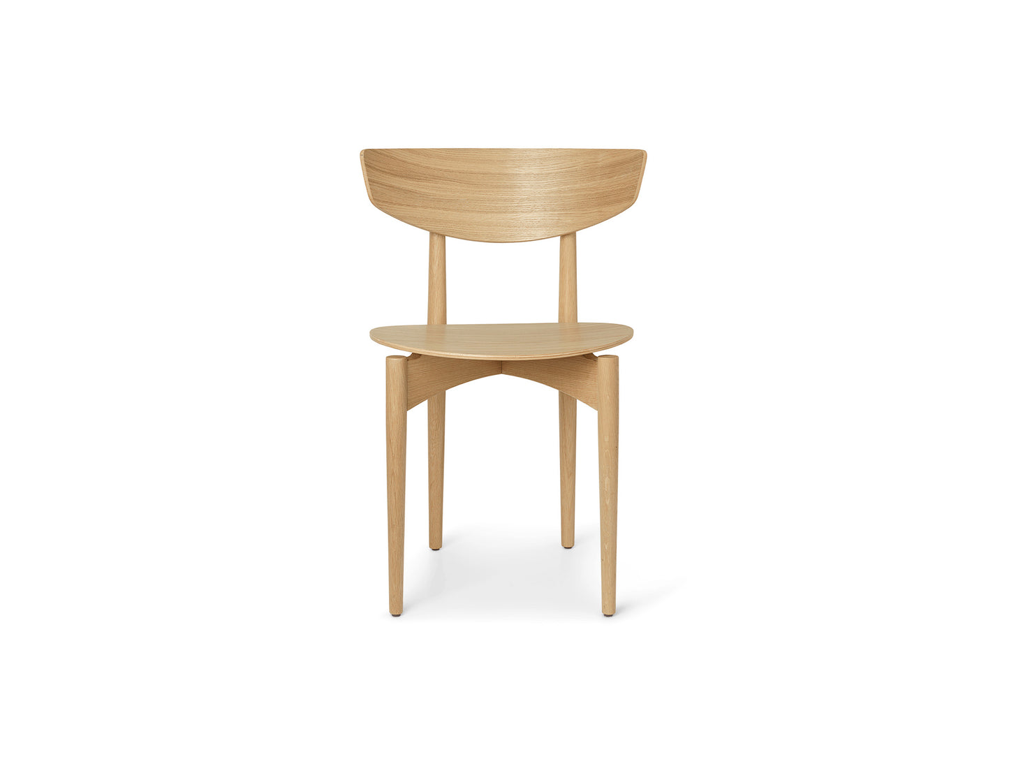 Herman Dining Chair with Wood Base by Ferm Living - Oak Veneer Seat / Solid Oak Frame