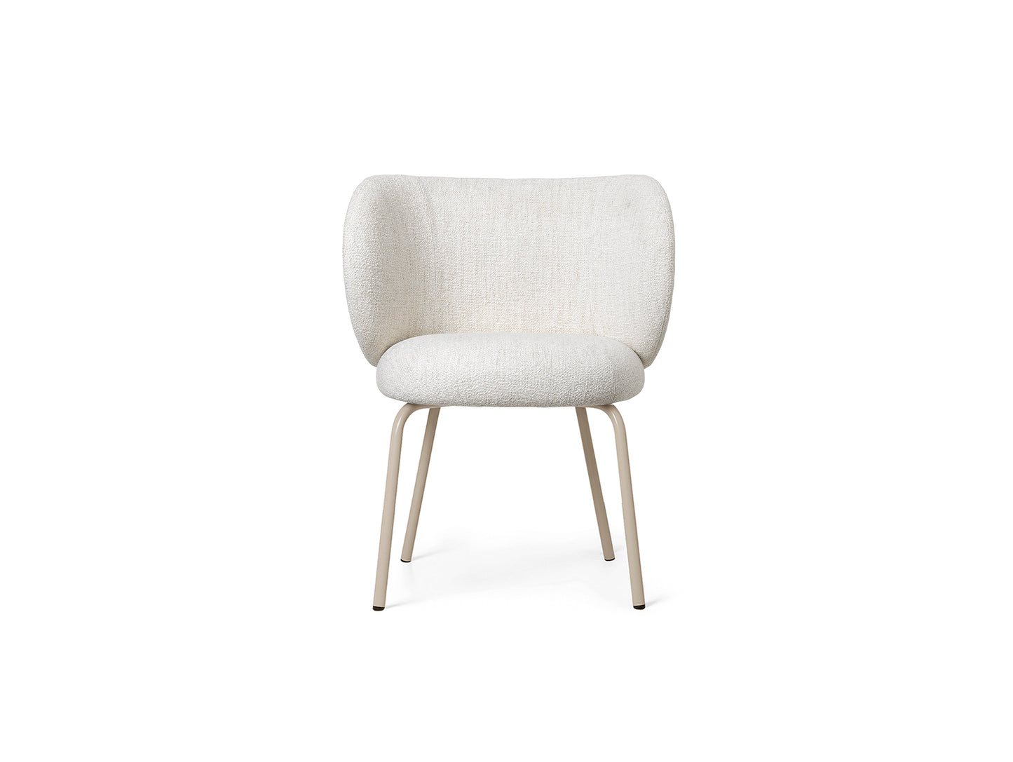 Rico Dining Chair - Fixed Base by Ferm Living - Off-White Bouclé / Cashmere Base