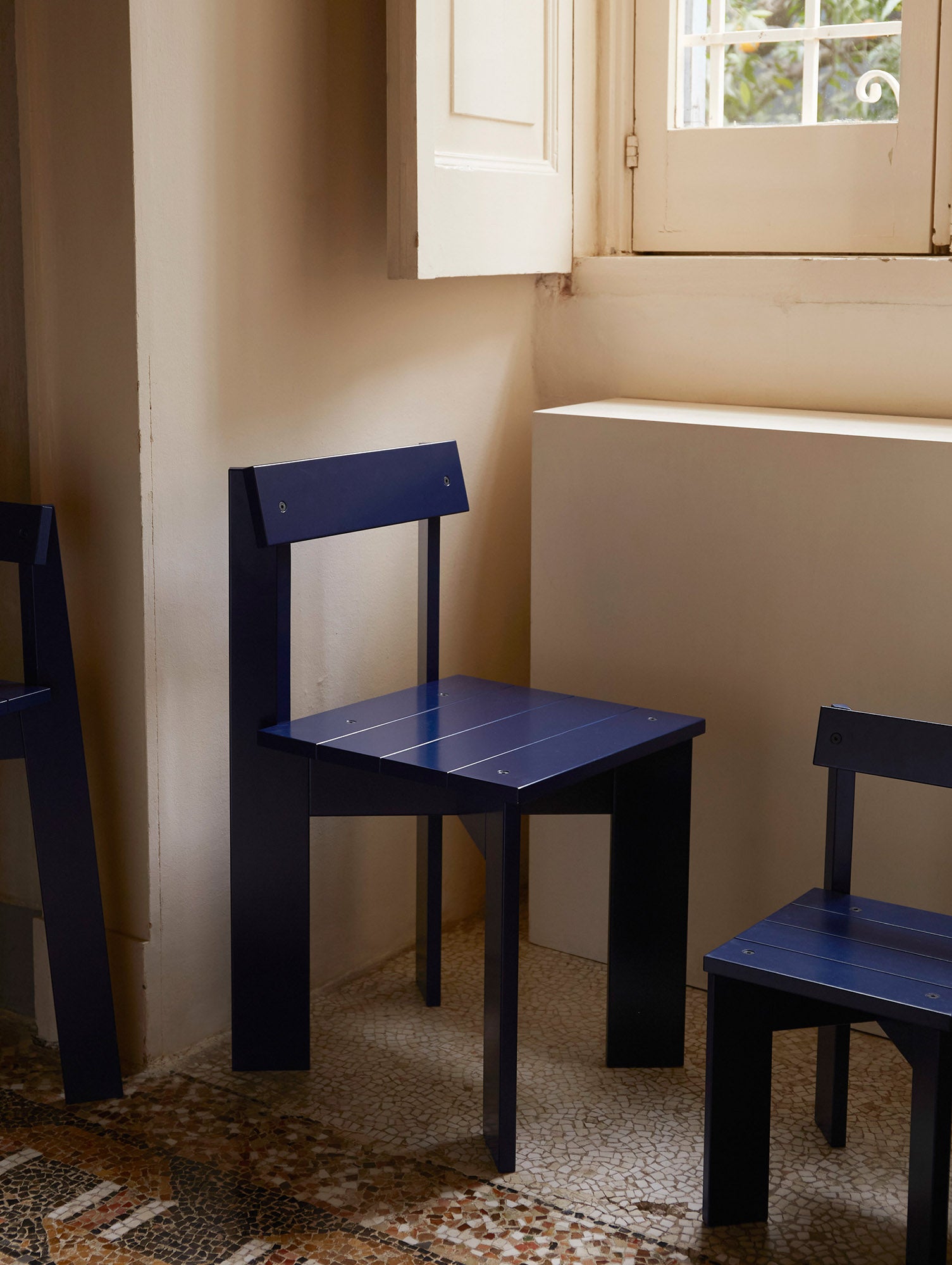Ark Dining Chair by Ferm Living - Blue Lacquered Beech