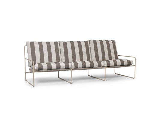 Desert 3-Seater Sofa by Ferm Living - Cashmere Frame / Chocolate Stripe